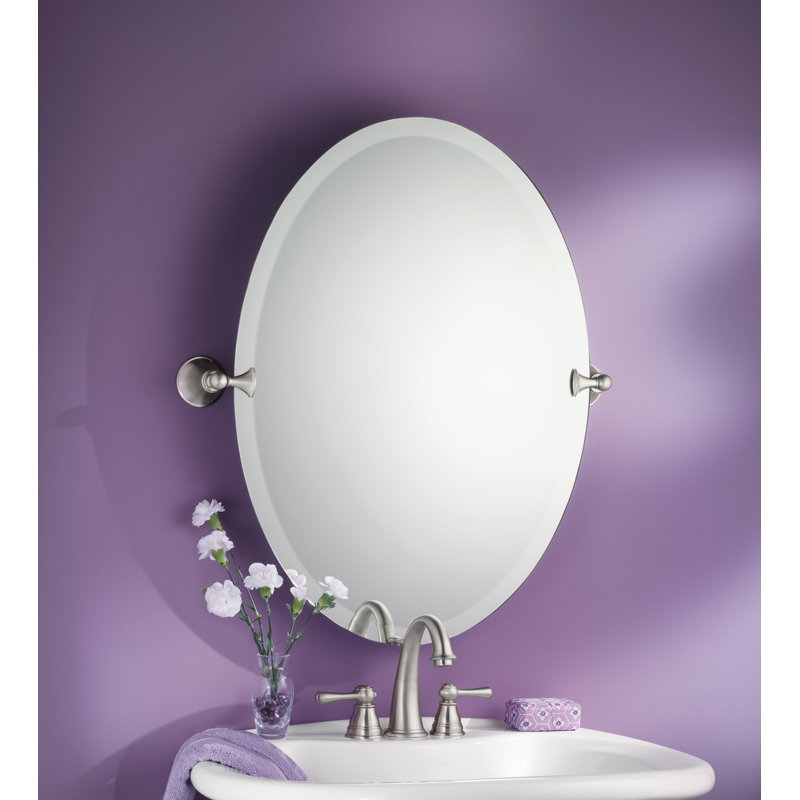 DN2692CH,BN Moen Glenshire Contemporary Beveled Frameless Vanity Mirror & Reviews Wayfair